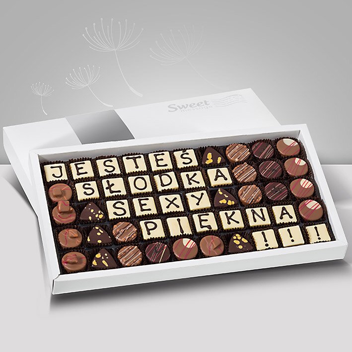 Czekoladki z napisem Kocham Cię
