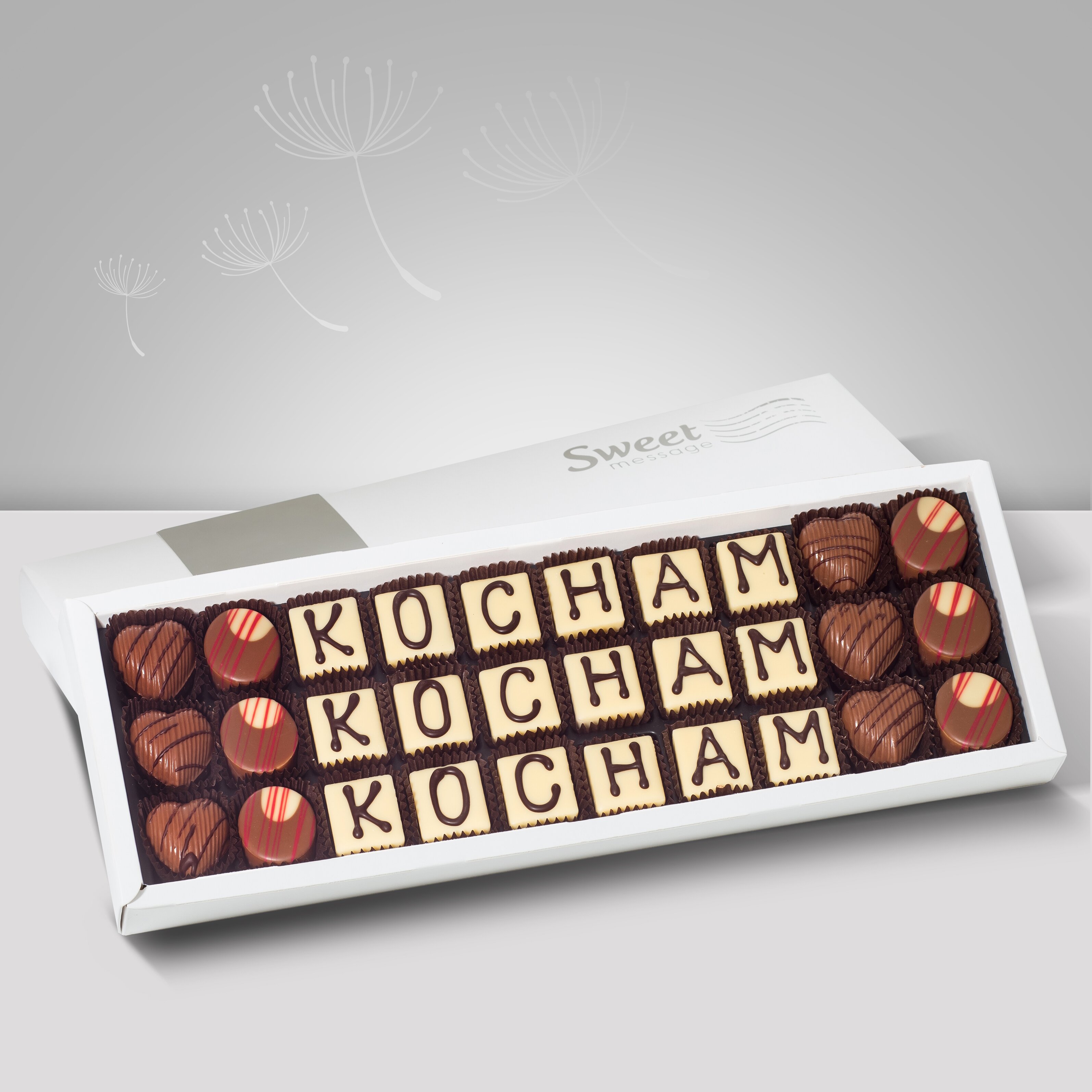 Czekoladki z napisem Kocham Cię