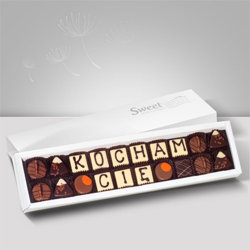 Czekoladki z napisem Kocham Cię