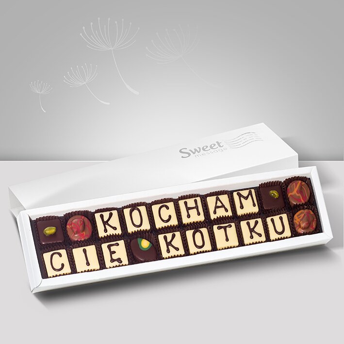 Czekoladki z napisem Kocham Cię